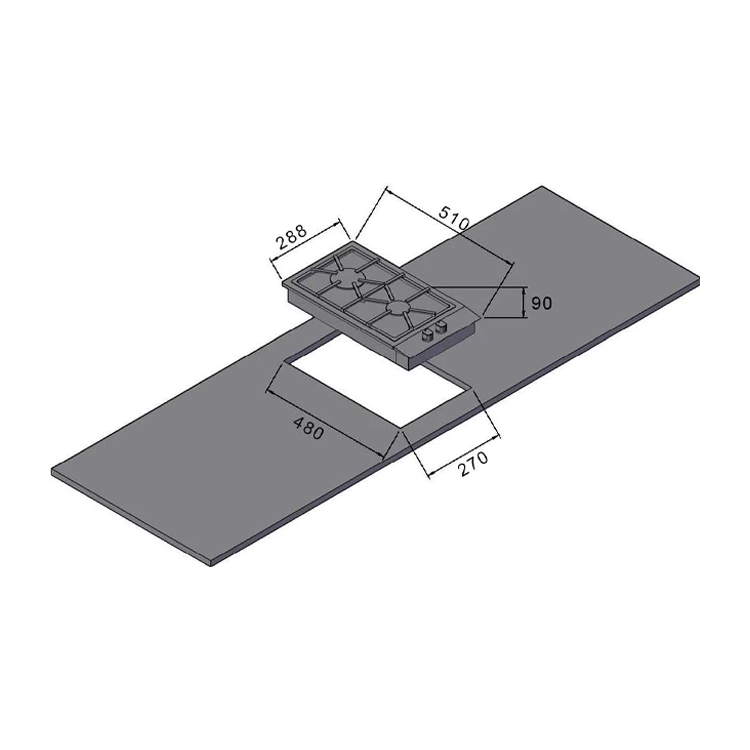 Dominó a Gás CRISSAIR CCP302 30cm Inox-gab