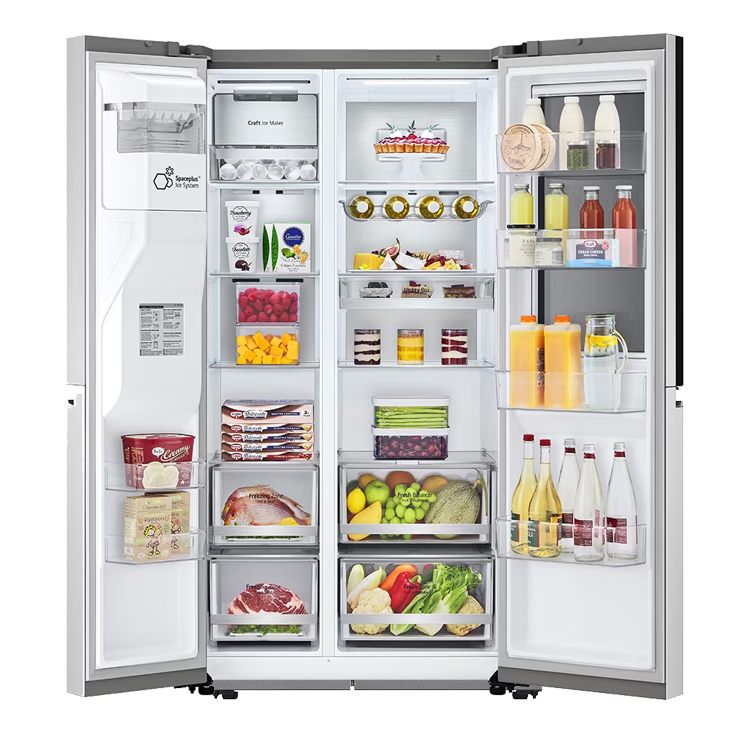 refrigerador-side-by-side-lg-598l-c-instaview-aco-escovado-aberta