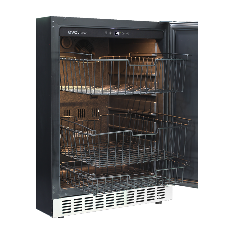 freezer-evol-142l-inox-lateral-aberto