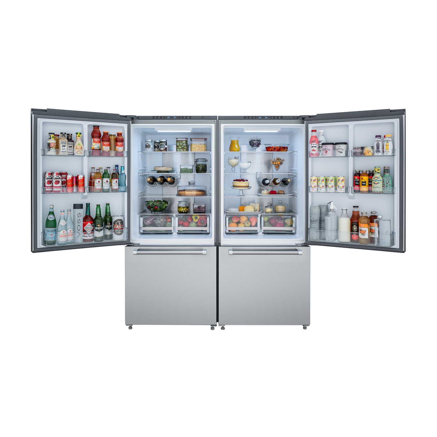 refrigerador-tecno-professional-duo-bottom-freezer-890l-inox-aberto