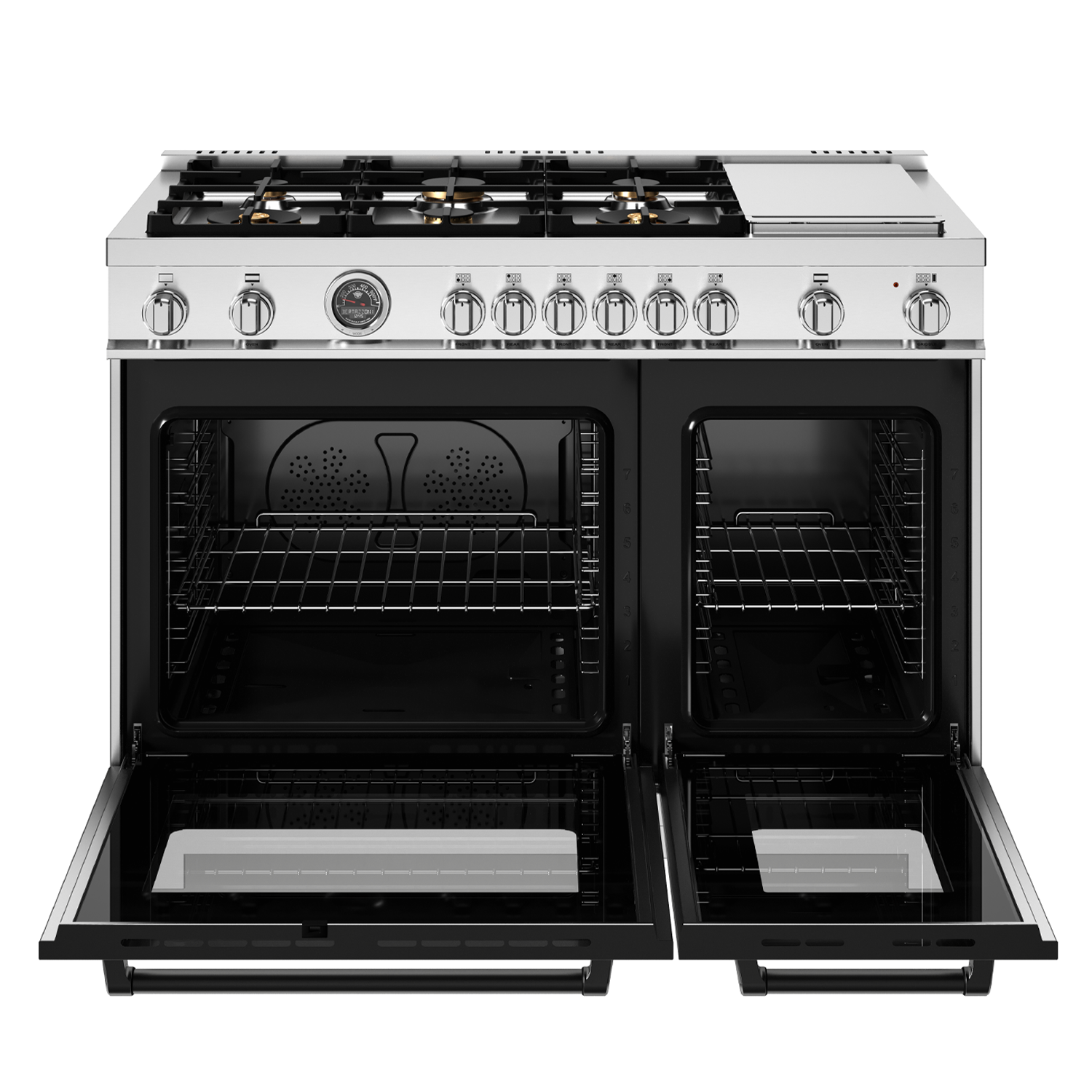 fogao-de-piso-bertazzoni-master-6q-122cm-inox-2-fornos-127v-aberto